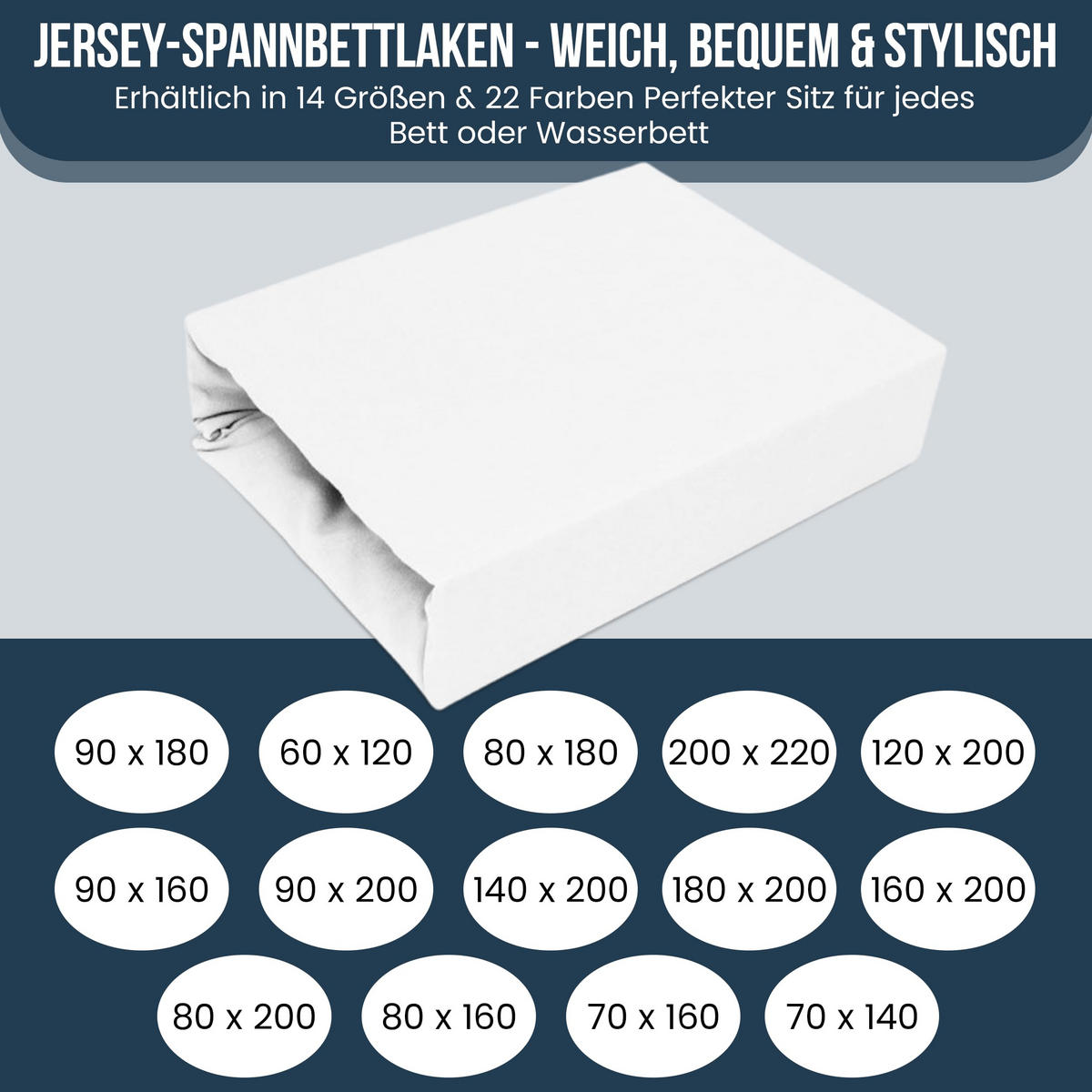 SPANNBETTLAKEN 180/200 cm, Jersey Elastisch 100 % Baumwolle Weiß - Weiß, Textil (180/200cm) - Best For Home