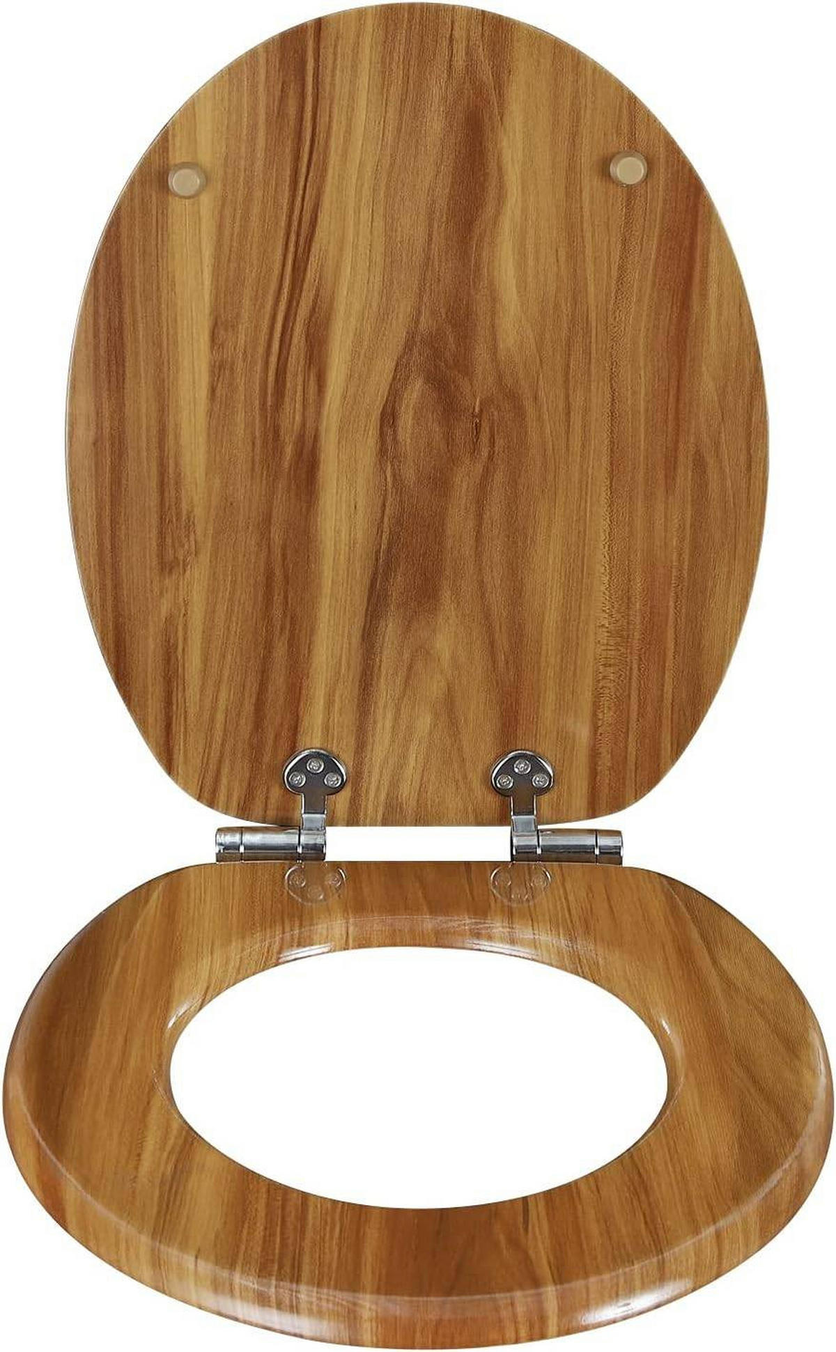 WC SITZ mit Absenkautomatik, MDF Holzkern, Antibakteriell - Braun, Holzwerkstoff (37/2.51/43cm) - Woltu