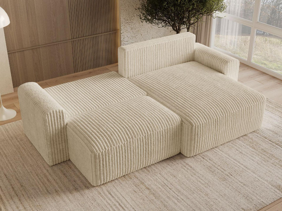 ECKSOFA Aurora Beige - Beige, Holz/Textil (259/145cm) - Graingold