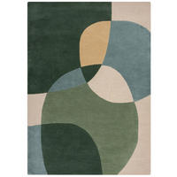 WOLLTEPPICH Abstrakt-Design mit farbakzente AIRE - Grün, Textil (200/290cm) - KADIMA DESIGN
