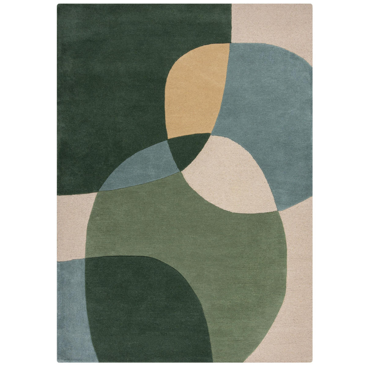 WOLLTEPPICH Abstrakt-Design mit farbakzente AIRE - Grün, Textil (200/290cm) - KADIMA DESIGN