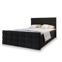 BOXBETT AMON 140x200 cm mit Matratze und Topper - Schwarz - Schwarz, Holz (140/200cm) - MASSENO