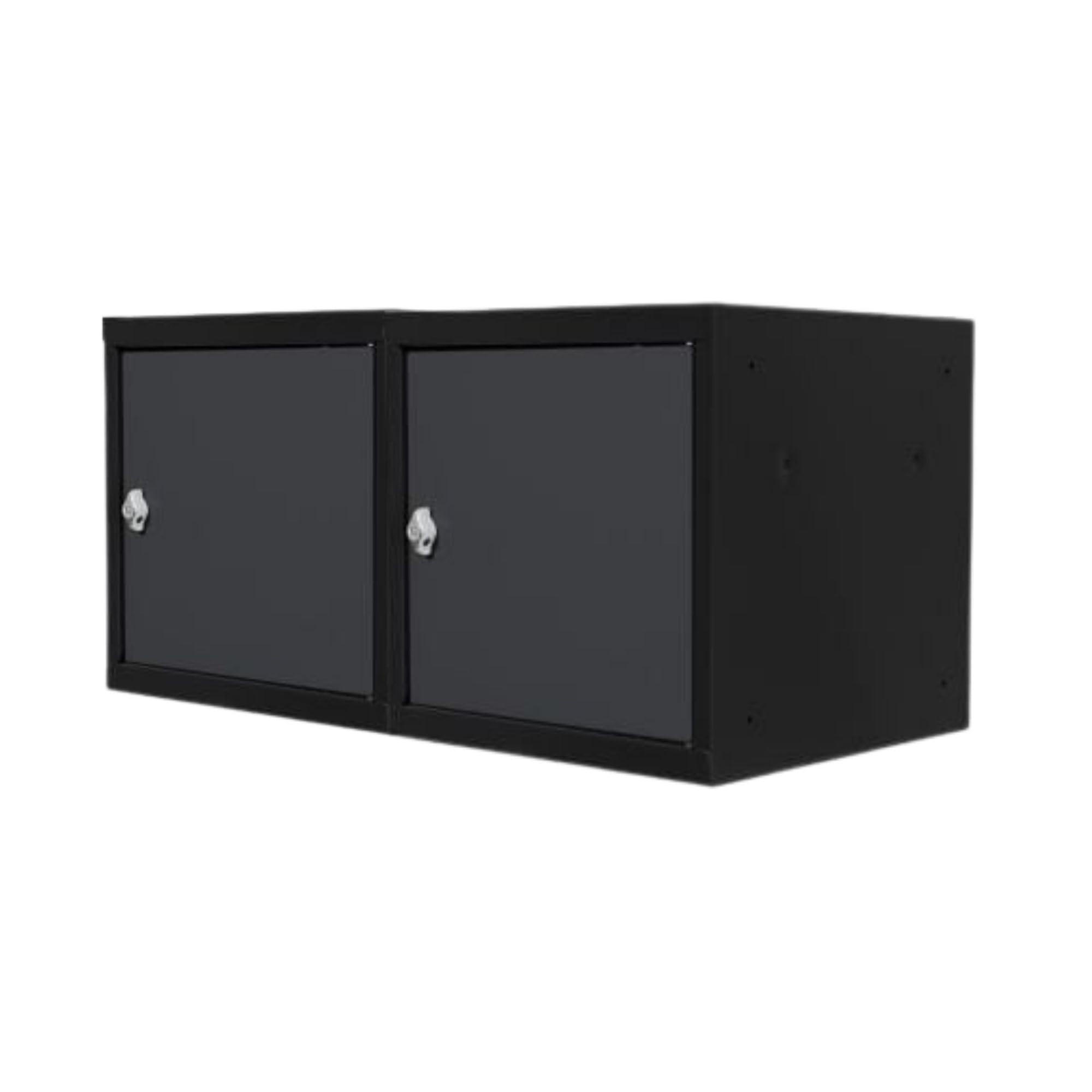 SCHLIESSFACHWÜRFEL 2x Blocky mit Drehriegelschloss für Vorhängeschloss 40x40x40cm Anthrazit/Anthrazitgrau - Anthrazit, Metall (40/40/40cm) - PROREGAL