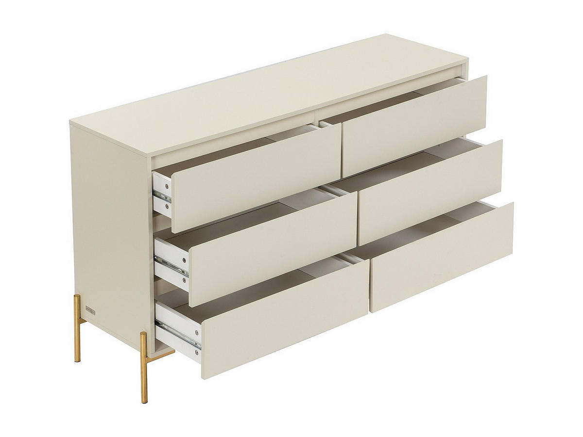 KOMMODE - 140 cm x 40 cm - holz - beige Korasa - Beige, Holz/Metall (140/82/40cm) - Vente-Unique