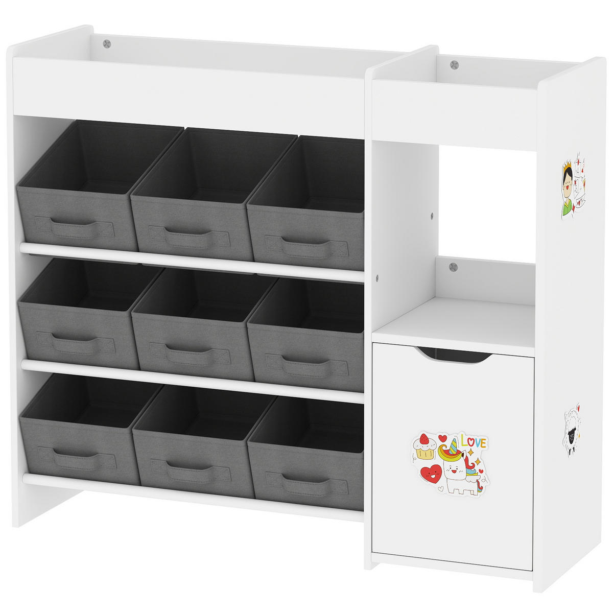 REGAL DE-17250 9 Stoff-Schubladen & Türfach Weiß - Weiß, Holzwerkstoff (30/80/92cm) - ComfortXL