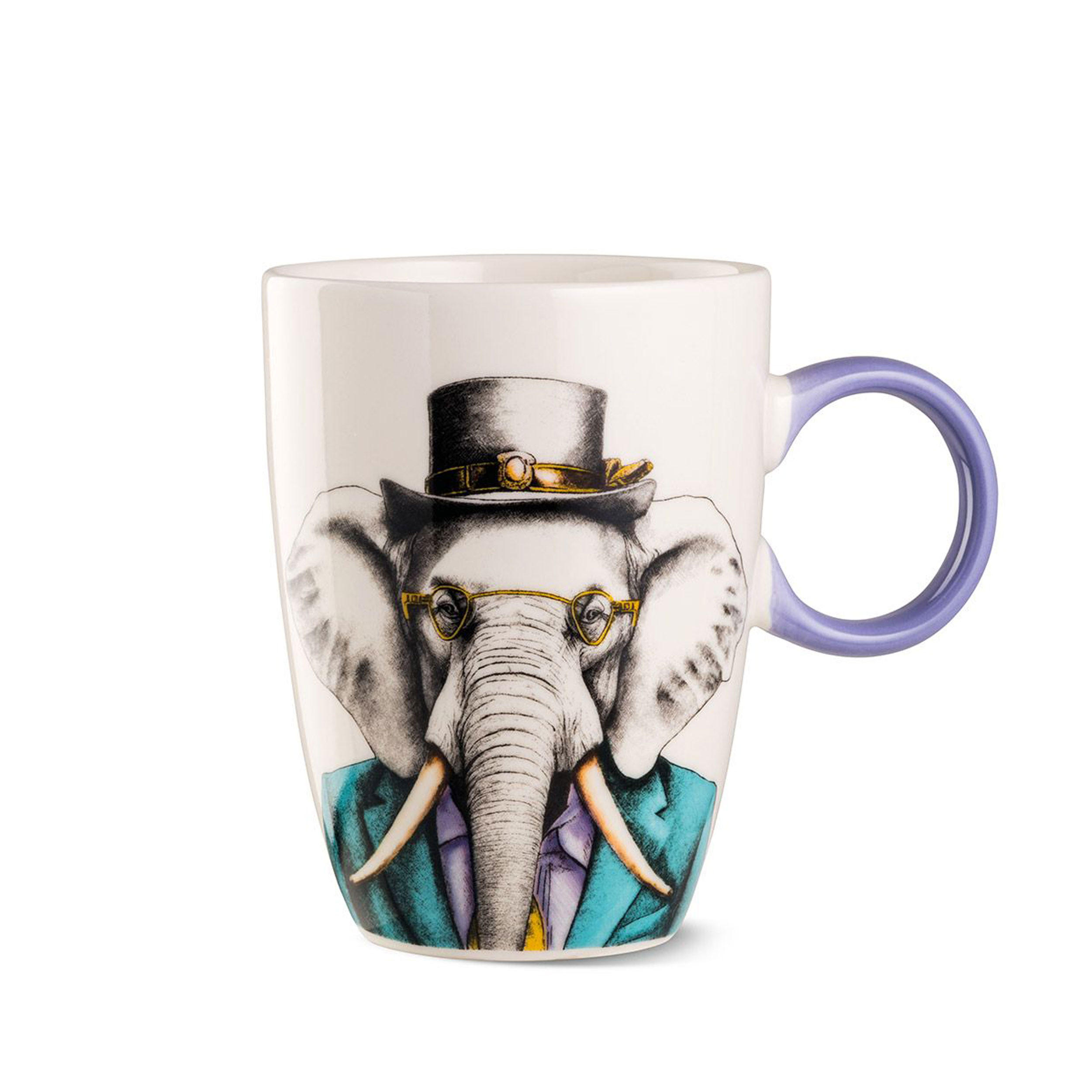 KAFFEETASSE Human Essence Elefantenmotiv, Porzellan, Ø 9 cm - Multicolor, Keramik (0.4L) - Gilde