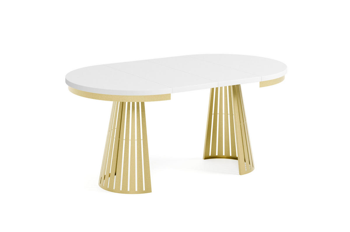 ESSTISCH Cone Bis - Goldfarben/Weiß, Holzwerkstoff/Metall (100/100/76cm) - Meblini