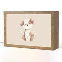 NACHTTISCHLAMPE Hund - Gefleckt - Braun 30x20 cm - Beige, Holzwerkstoff (8/30/20cm)