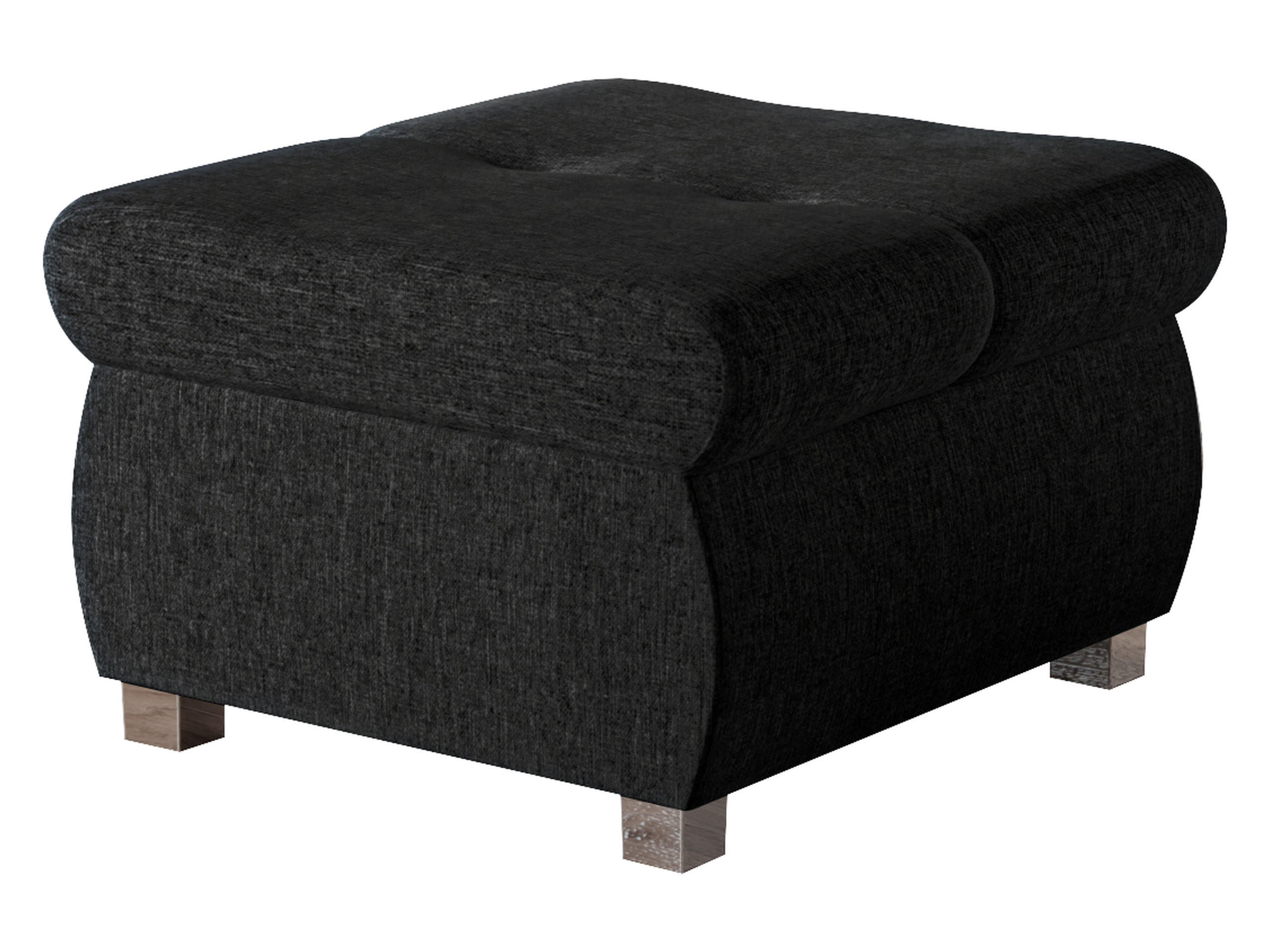 POLSTERHOCKER Orkan Klein - Anthrazit/Silberfarben, Holz/Textil (60/39/60cm) - MIRJAN24