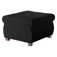 POLSTERHOCKER Orkan Klein - Anthrazit/Silberfarben, Holz/Textil (60/39/60cm) - MIRJAN24