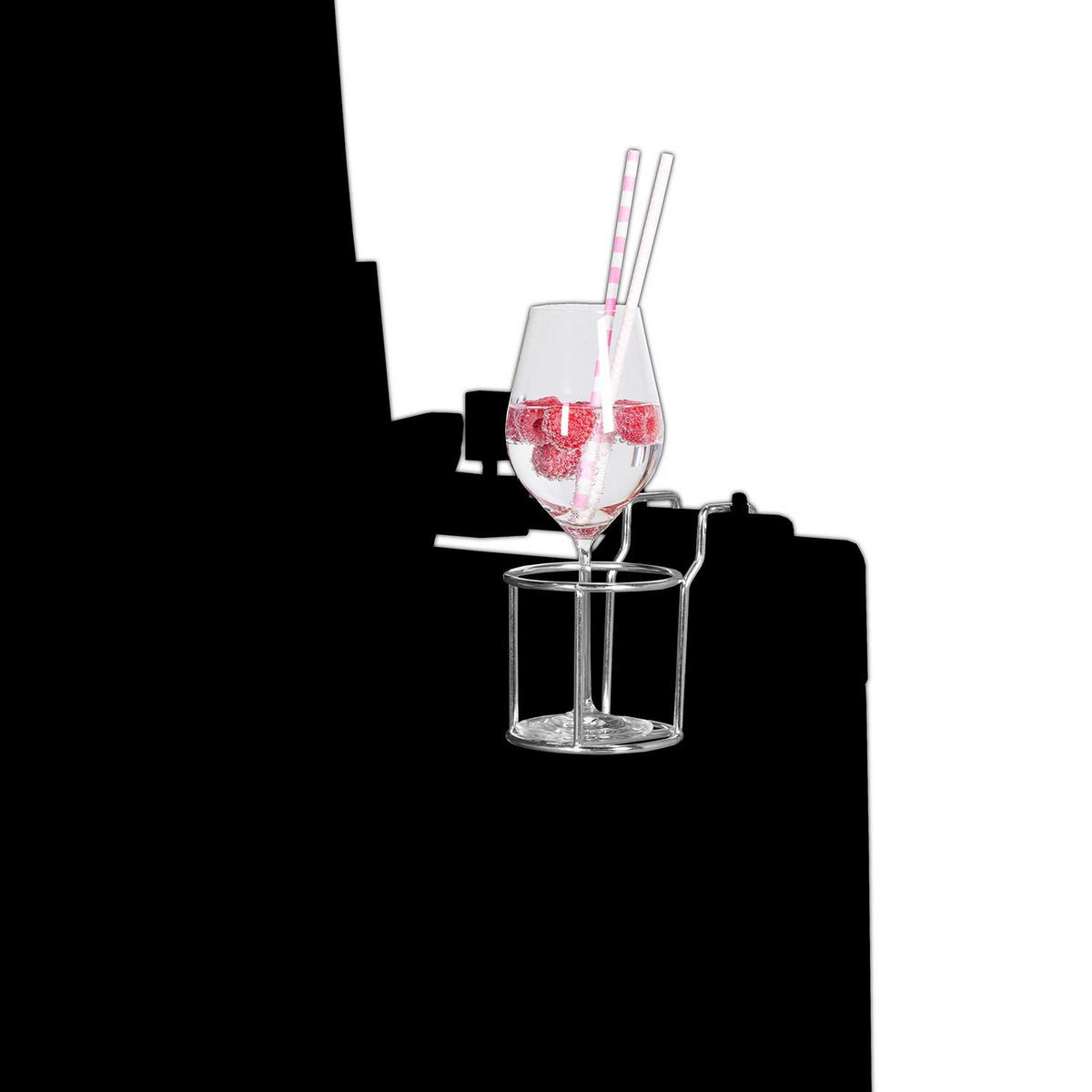 GLAS- / Becherhalter für Strandkörbe - Silberfarben, Metall (10/13/14cm) - bene living