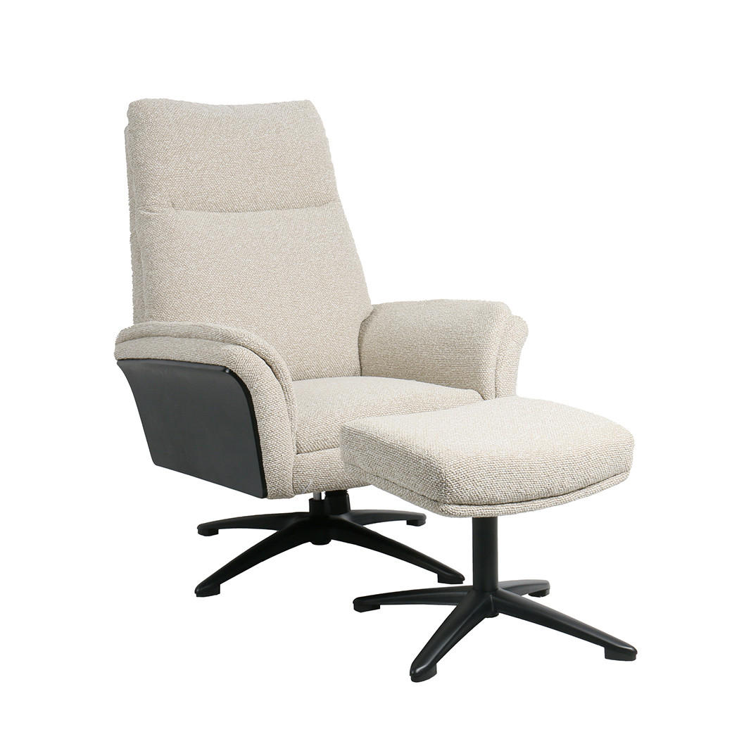 SESSEL + FUßHOCKER Zenza - Beige - 200/100/76 cm - Beige, Textil (200/76/100cm) - LABEL51