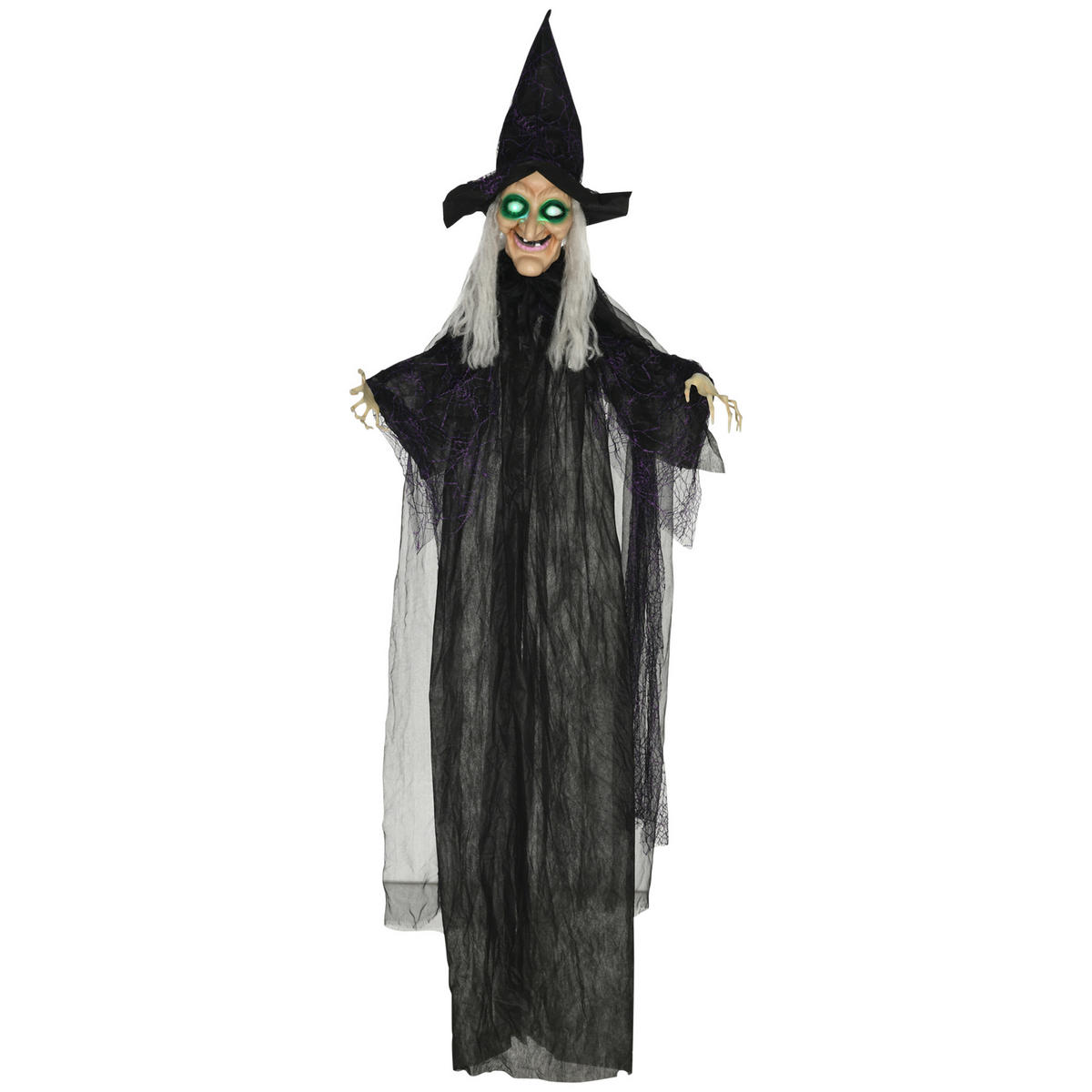 HALLOWEEN HORROR-CLOWN, Schwarz, Polyester, PE, Stahl - Schwarz, Kunststoff (18/183/130cm) - HOMCOM