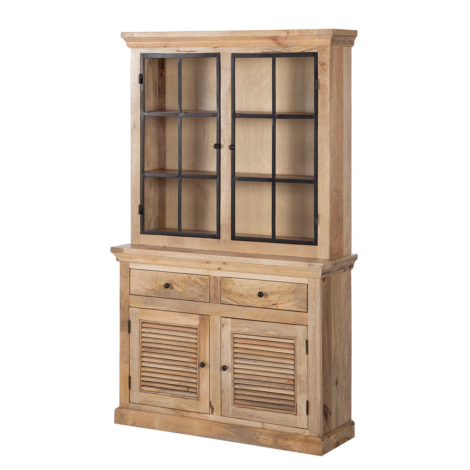 BUFFET - Mango massiv / Eisen - Naturfarben, Holzwerkstoff (120/200/40cm) - home24