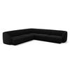 WENDBARES-ECKSOFA Miley aus Samt schwarz 5 Sitzplätze - Schwarz, Textil (255/255cm) - Micadoni