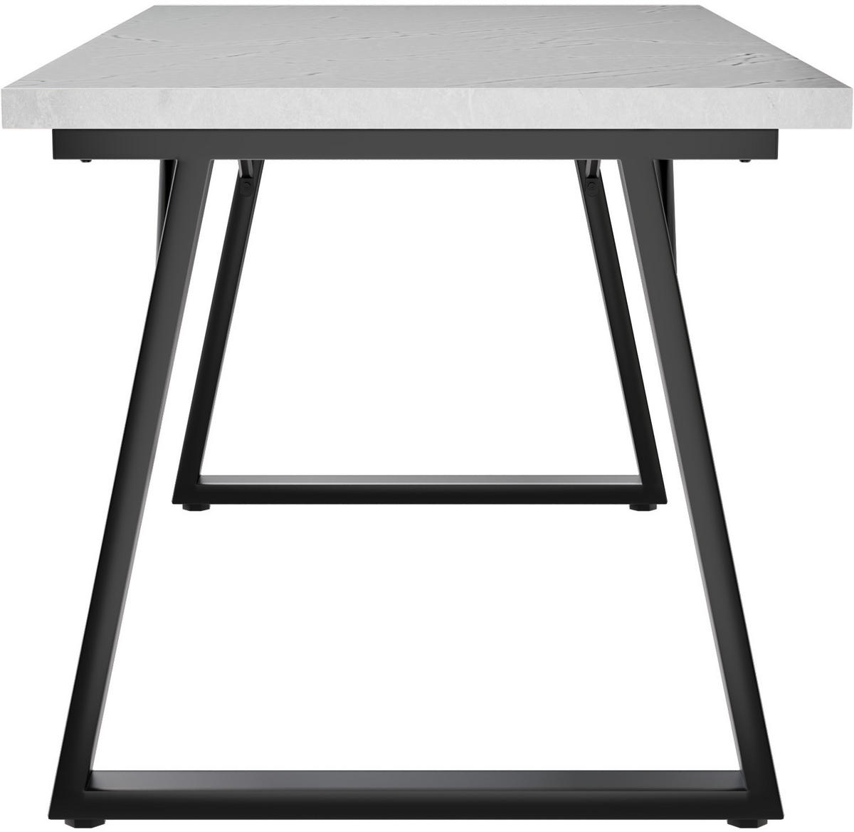 ESSTISCH in Holz, Metall 140/80/75cm - Schwarz/Weiß, Holzwerkstoff (80/140/75cm) - HOMAVO