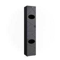 WÄSCHESCHRANK Irma Anthrazit 37.2 x 192 cm - Anthrazit, Holzwerkstoff (37.2/192/32cm) - Vicco