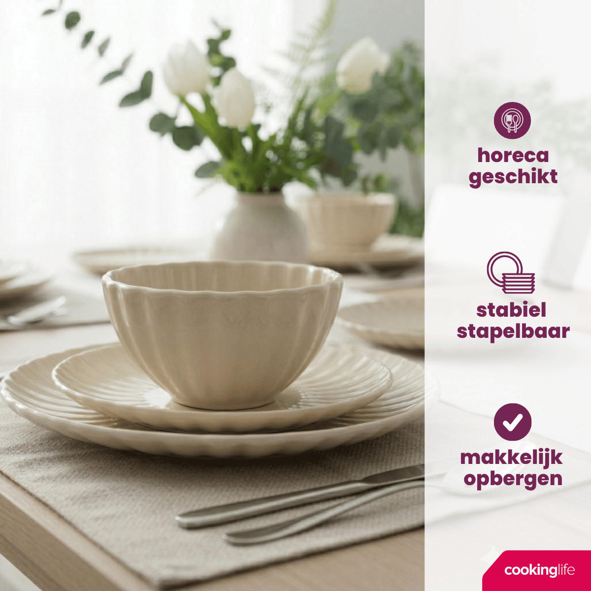 FRÜHSTÜCKTELLER / Dessertteller Cardida Beige ø 19,5 cm - 6 Stück - Beige, Keramik (1/2/3cm) - Cookinglife