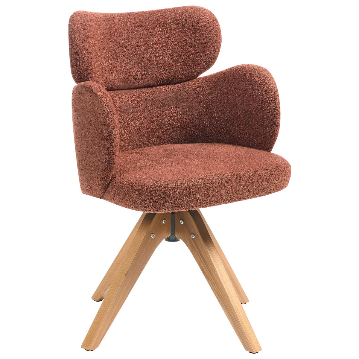 ESSZIMMERSTUHL Orange Marcy - Orange/Braun, Textil (60/85/66cm) - Beliani