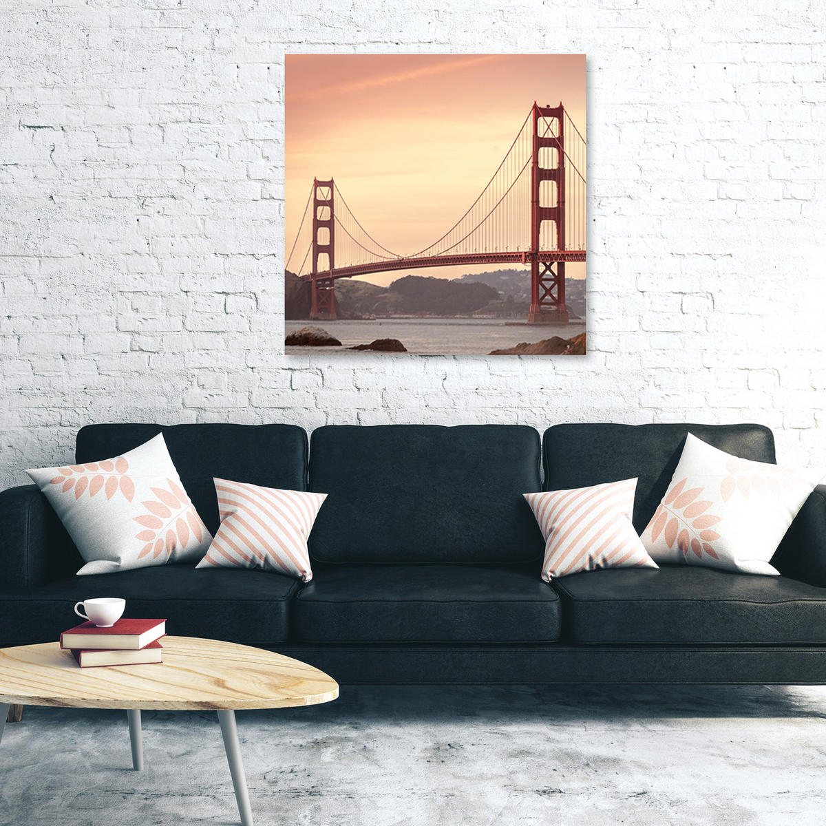 WANDBILD städte und architektur orange - Orange, Textil (50/50cm) - Feeby