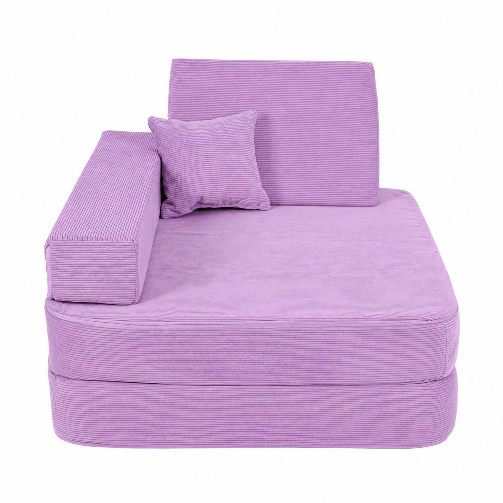 KINDERSESSEL 5 in 1 ausklappbar Cordsamt Lavendel - Flieder, Textil (80/24/80cm) - AngeLove