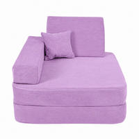 KINDERSESSEL 5 in 1 ausklappbar Cordsamt Lavendel - Flieder, Textil (80/24/80cm) - AngeLove