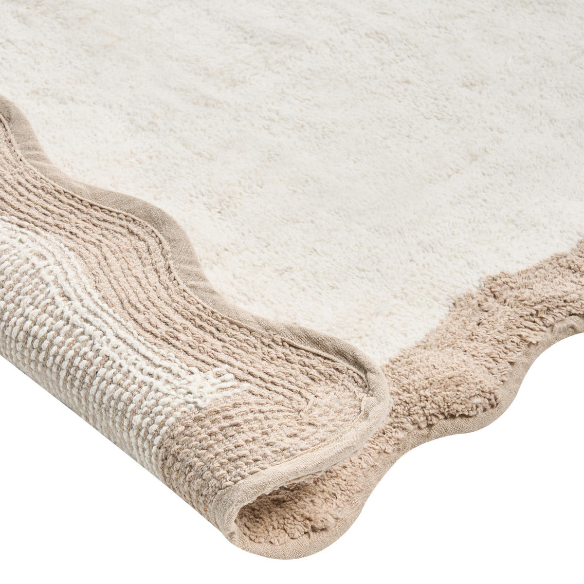 KOUPELNOVÁ PŘEDLOŽKA Hnědá/Béžová 60/90 cm Bavlna Nangal - hnědá/béžová, textil (60/90cm) - Beliani