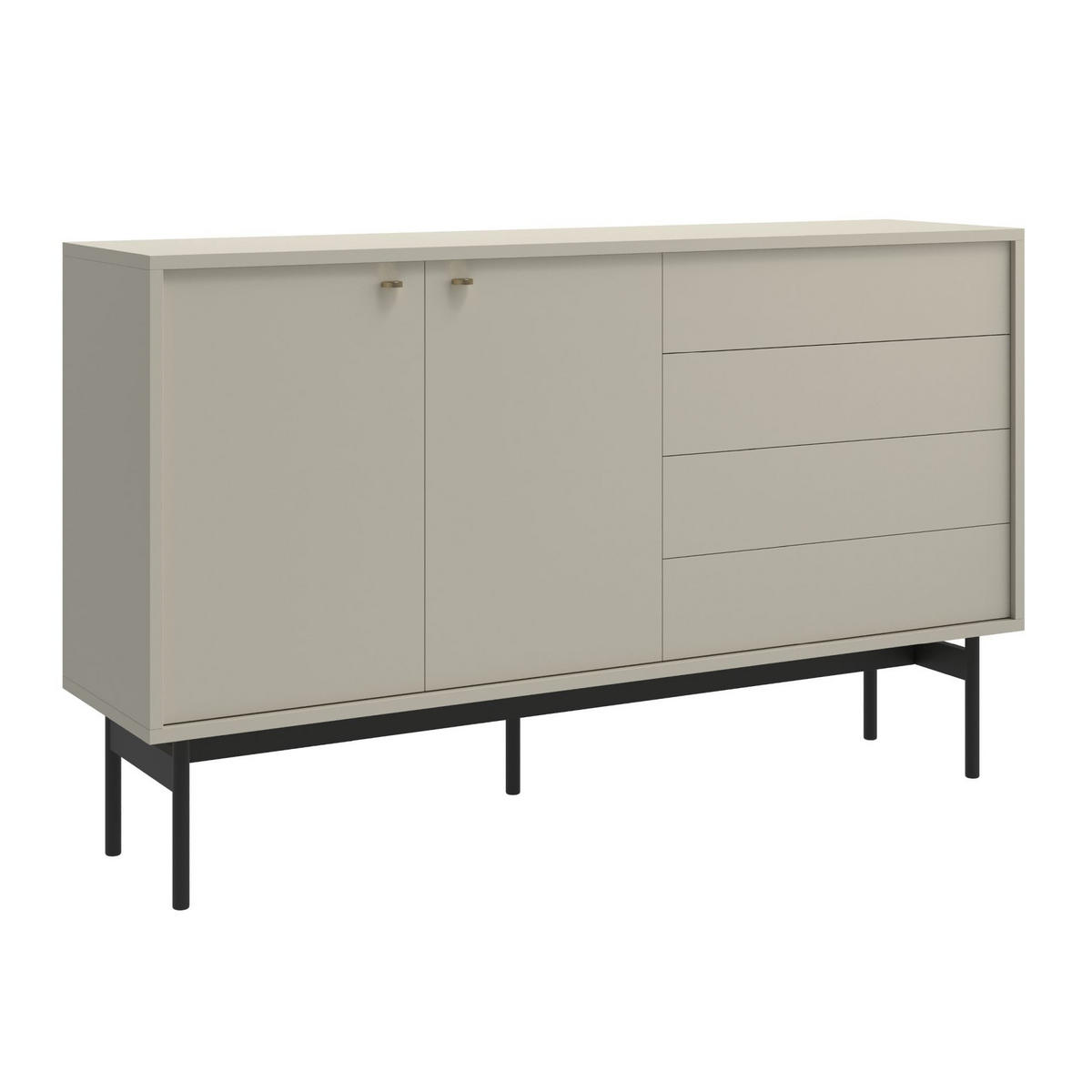 SIDEBOARD Olar Greige 154 cm - Kaschmir/Goldfarben, Holzwerkstoff/Metall (154/92.5/38cm) - Selsey