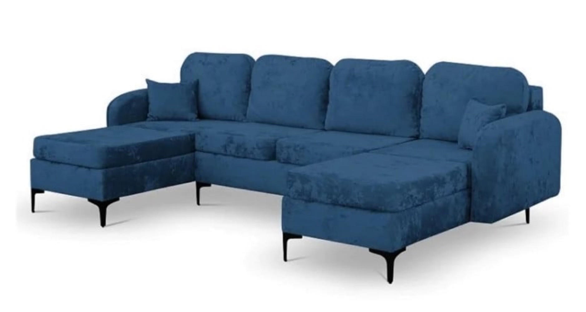ECKSOFA Blau VENI U - Blau, Textil (294/172cm) - Sepro Meble