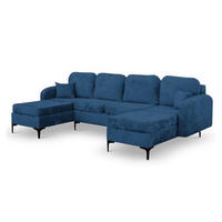 ECKSOFA Blau VENI U - Blau, Textil (294/172cm) - Sepro Meble