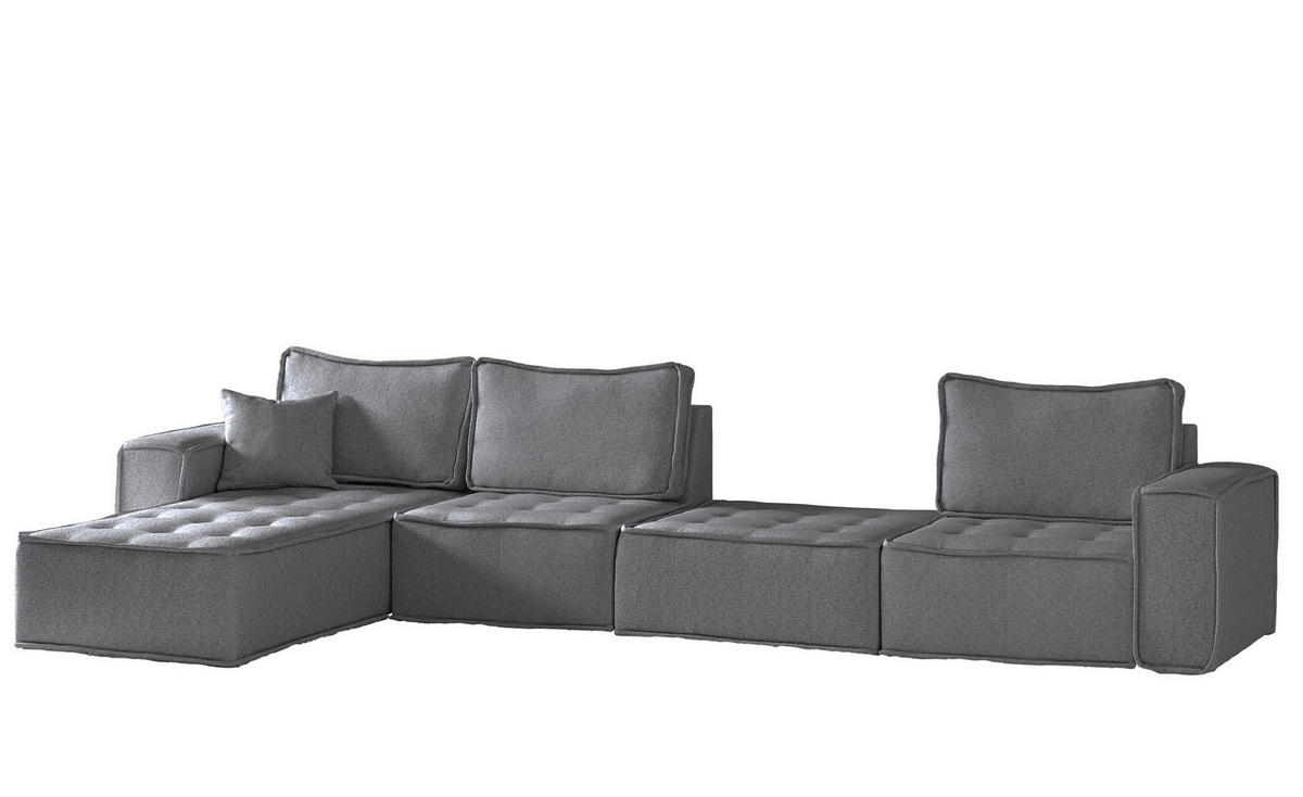 ECKSOFA Sande Xl In Alpine - Anthrazit, Holzwerkstoff/Textil (372/192cm) - Fun Möbel