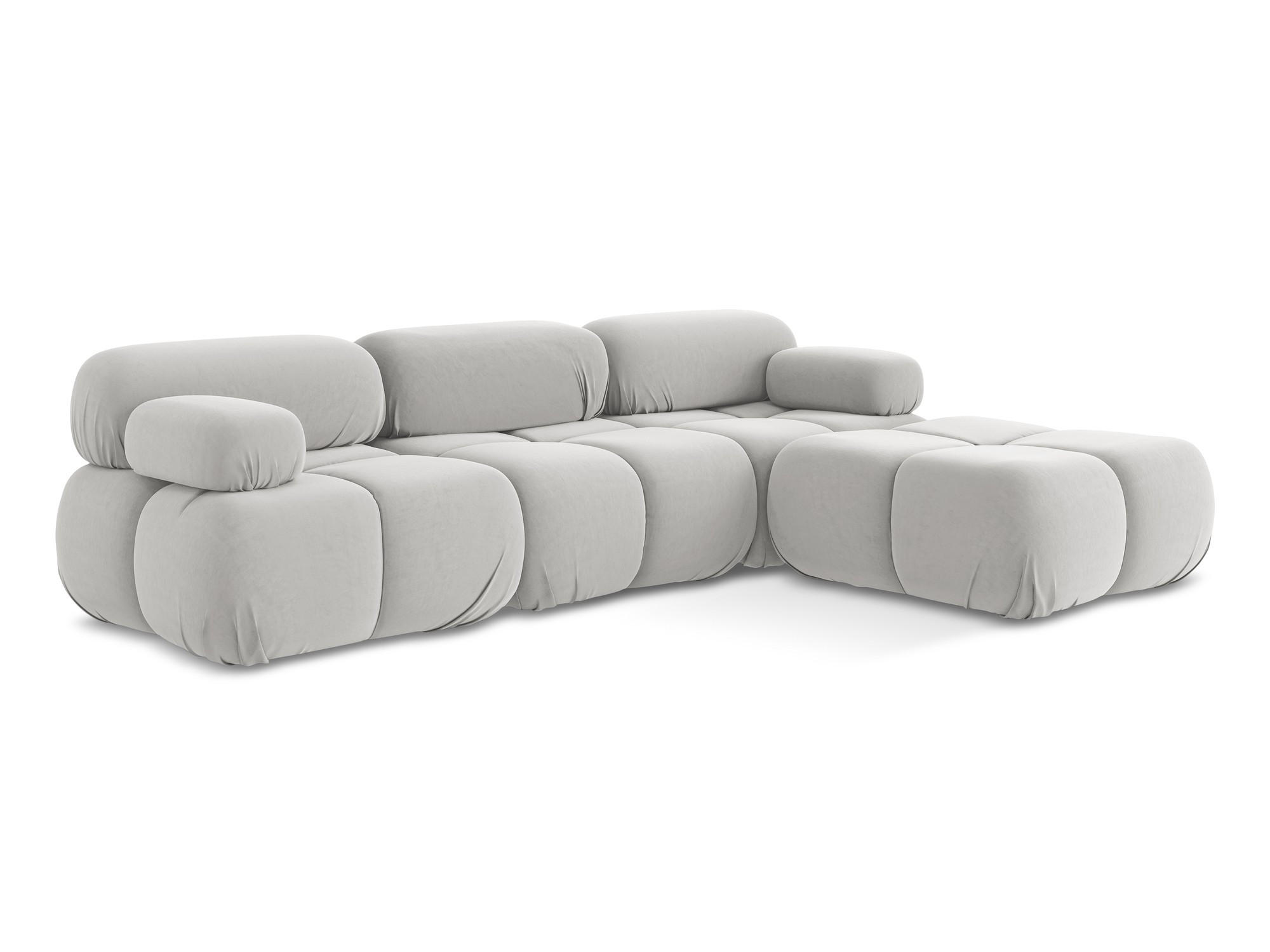 ECKSOFA Beidseitig Samt Stoff Grau - Silberfarben/Schwarz, Kunststoff/Textil (285/191cm) - Makamii