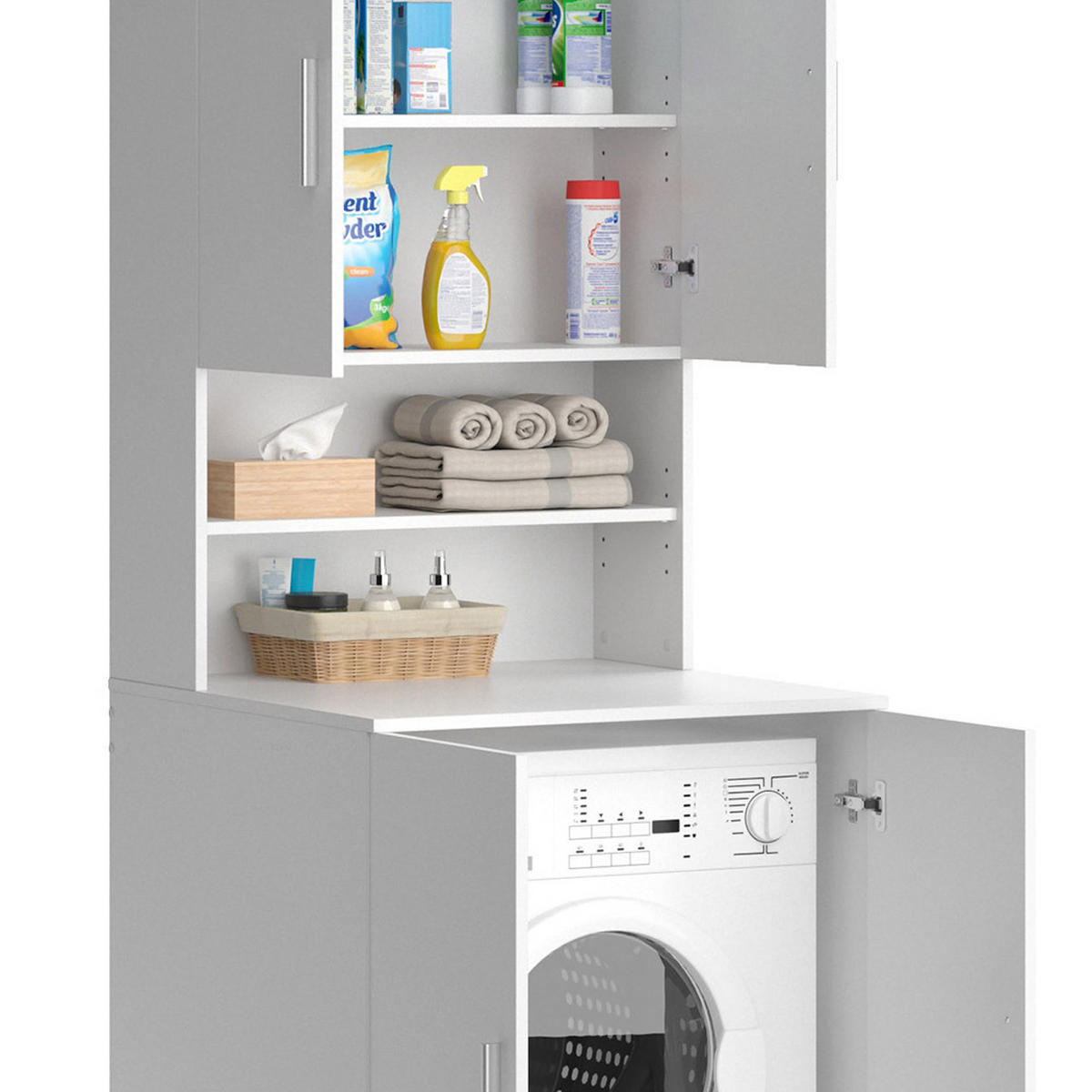 WASCHMASCHINENSCHRANK Liana Weiß 70.5 x 190.5 cm - Weiß, Holzwerkstoff (70.5/190.5/70cm) - Vicco