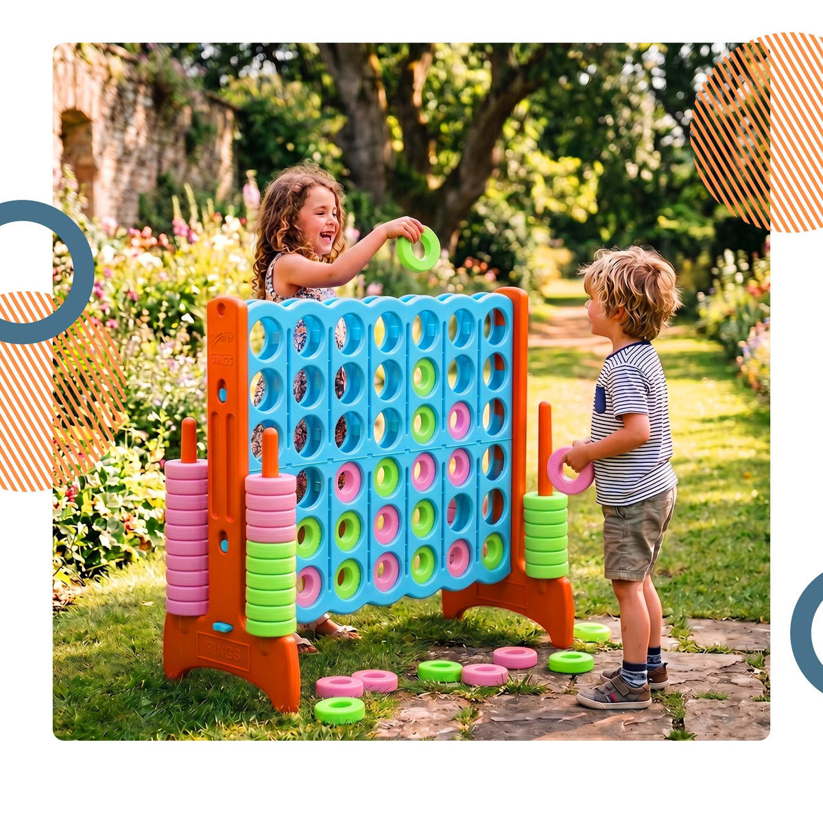 4 v rade - viacfarebná, plast (120/55cm) - Relaxdays