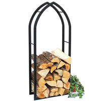 KAMINHOLZREGAL MOS Innen Schwarz Metall 123 cm - Schwarz, Metall (50/123/19cm) - DanDiBo