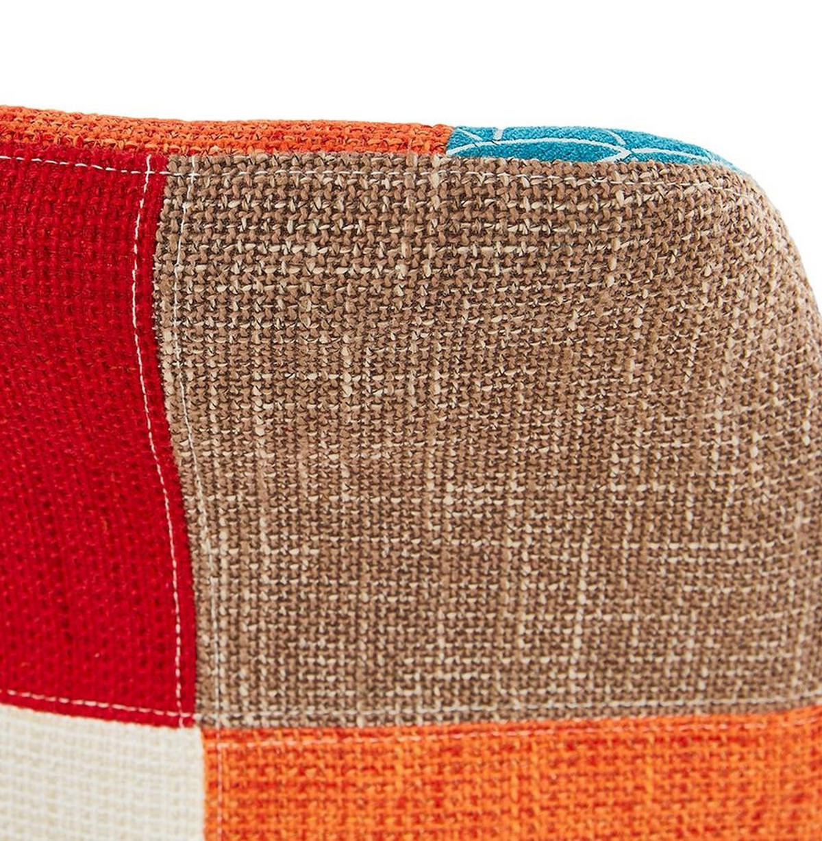 BARHOCKER – Patchwork Bunt, Eiche, hohe Lehne, 65 cm, TRIXA - Beige/Multicolor, Eichenholz/Holz (49/104/56cm) - KADIMA DESIGN