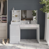 SCHMINKTISCH Sherry Weiß/Weiß Hochglanz 119.8 cm 3 Teile - Weiß Hochglanz, Holzwerkstoff (119.8/76/50.1cm) - Vicco