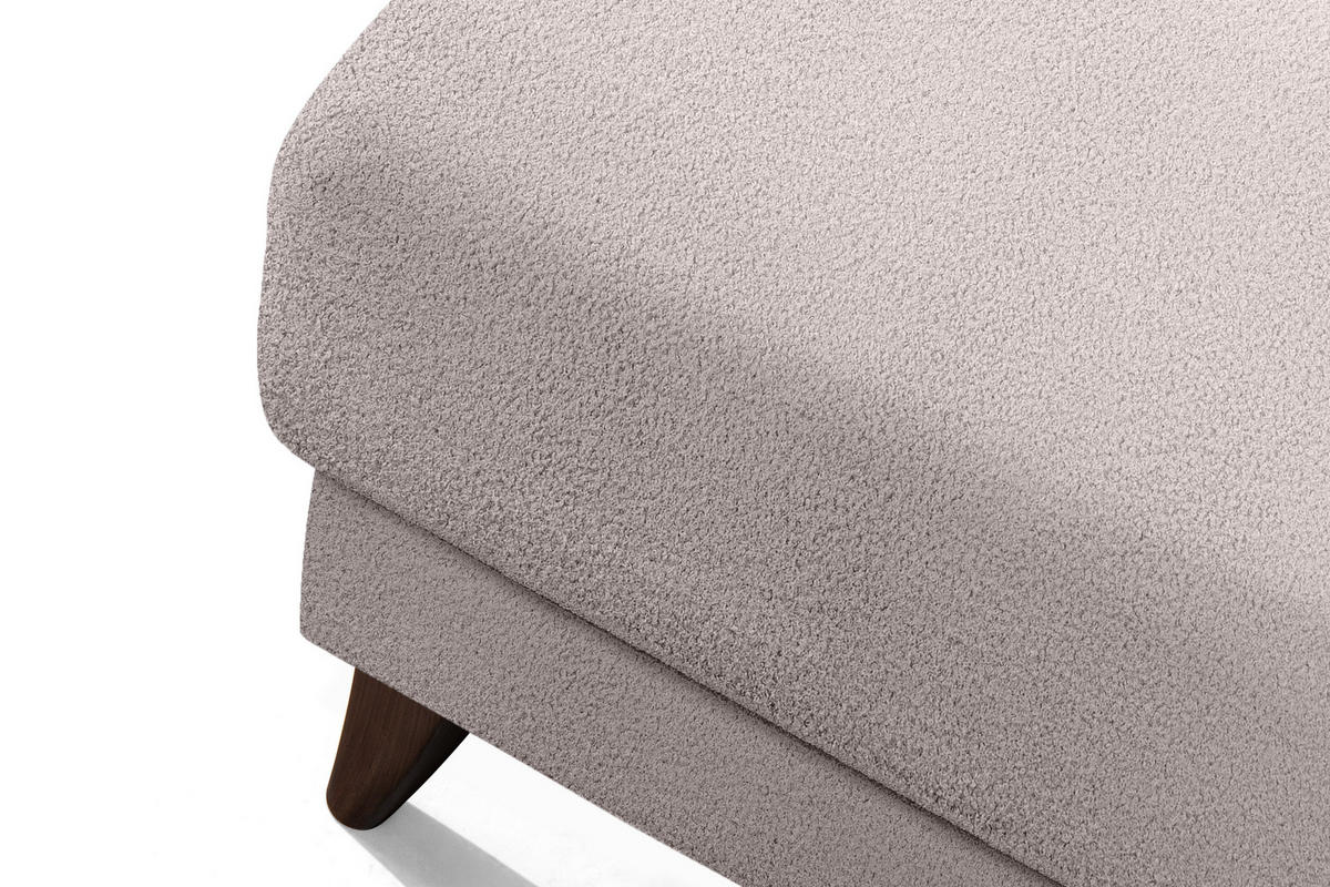 HOCKER GUSTAVO Bouclé, Grau - Grau, Holz/Holzwerkstoff (92/49/92cm) - KONSIMO®