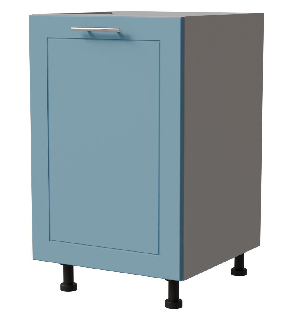 UNTERSCHRANK Bari D1D/50 Grau / RAL 5024 pastellblau 50 / 50 / 82cm - Blau/Grau, Holz/Holzwerkstoff (50/82/50cm) - Feldmann-Wohnen
