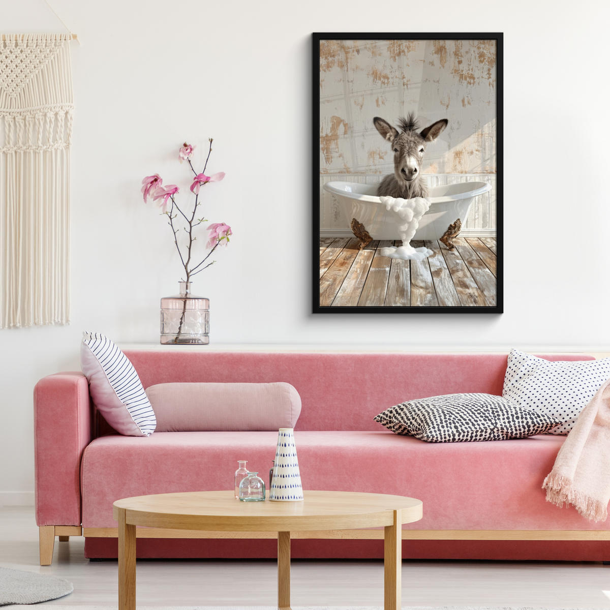 ZARÁMOVANÝ PLAGÁT Osol - Zvieratá - Vaňa - Pena 60x90 cm - biela, papier (60/90cm) - MuchoWow