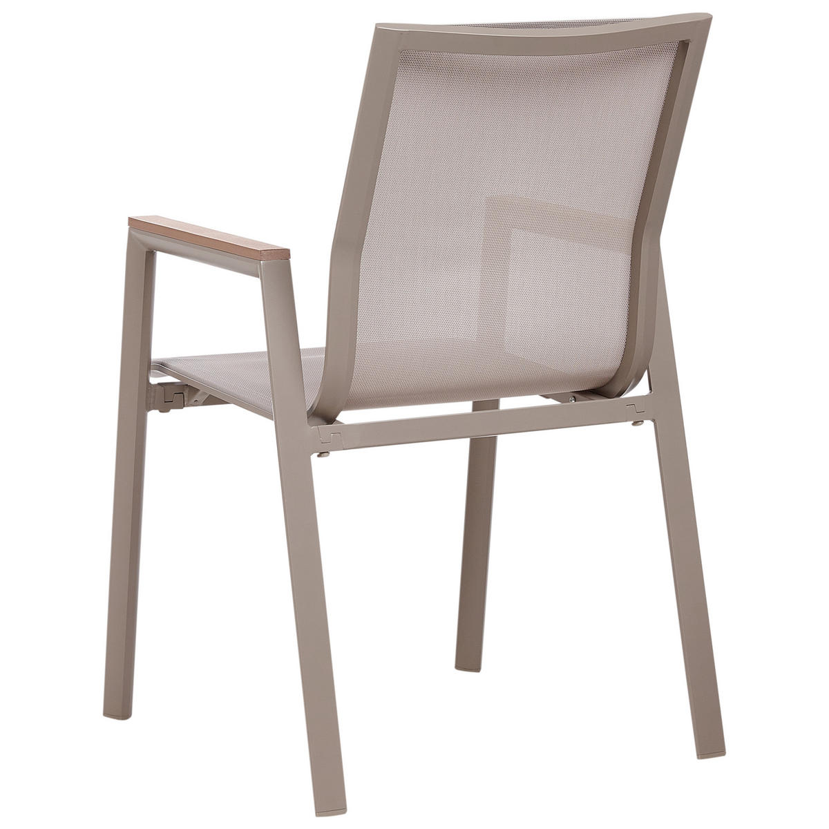 GARTENSTUHL 4er Set Heller Holzfarbton Tiano - Hellbraun/Grau, Metall (56/90/56cm) - Beliani