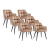STUHL 6er-Set - Samt & Metall - Beige - PEGA - Beige, Textil (62/78/58.5cm) - Pascal Morabito