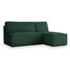 ECKSOFA BRISO P Grün Kordstoff mit Schlaffunktion - Grün, Holz (200/140cm) - MASSENO