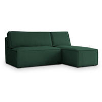 ECKSOFA BRISO P Grün Kordstoff mit Schlaffunktion - Grün, Holz (200/140cm) - MASSENO