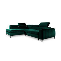 ECKSOFA Schlafsofa Agnesa In Salvador - Dunkelgrün, Holzwerkstoff/Textil (275/200cm) - Fun Möbel