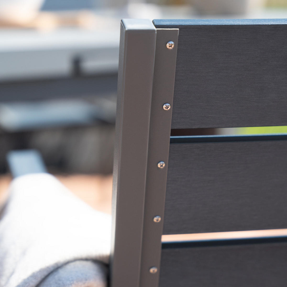 GARTENSTUHL MADERA - 10 - Anthrazit/Hellgrau, Metall (56.6/85/57.5cm) - Home Deluxe