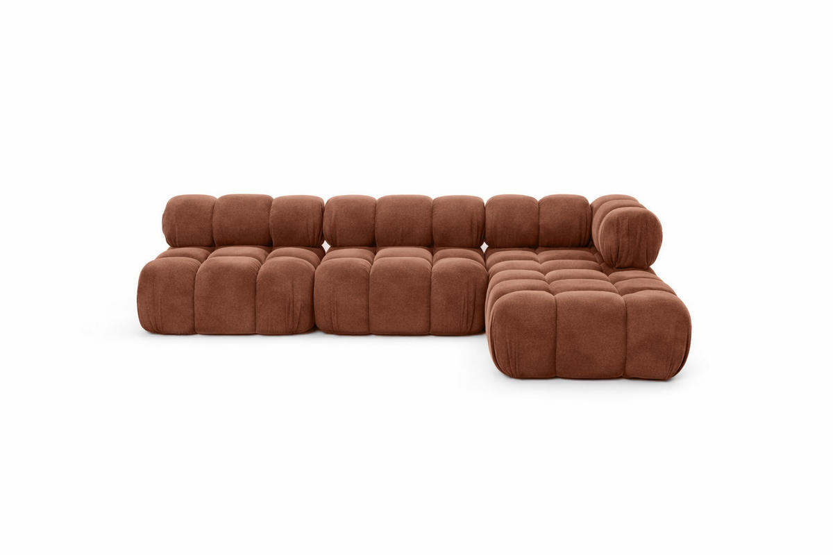 ECKSOFA L-Form Modulare, Veloursstoff Salvador, Dunkelbraun, Rechts, Selia - Dunkelbraun, Holz (285/160cm) - Kaiser Möbel