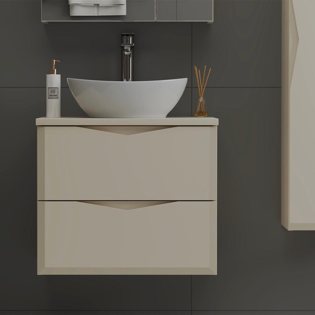 DONJI ELEMENT ZA UMIVAONIK 60.6cm Ellie Kašmir - boje kašmira, drvni materijal (60.6/52.2/46.5cm) - Petits-meubles
