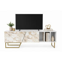 TV-ELEMENT Linossa Weiß Gold - Goldfarben/Weiß, Holzwerkstoff (150/50.5/35cm) - Decorotika