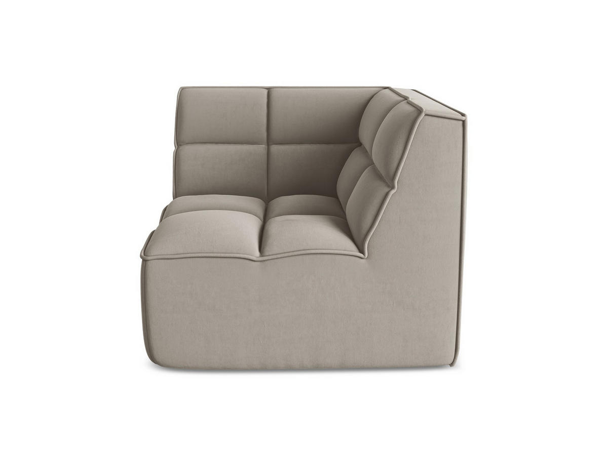 SOFAELEMENT Samt Stoff Grau - Taupe/Schwarz, Kunststoff/Textil (98/75/98cm) - Makamii